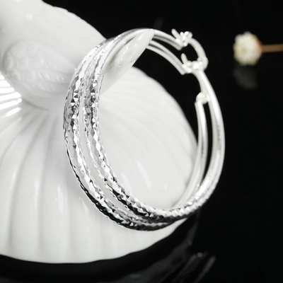 Sablino™ | Zilveren Glans Hoop Earrings.