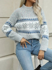 Knitted sneeuwvlok trui voor dames