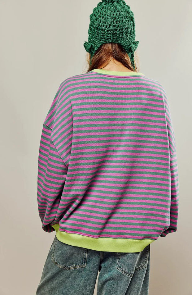 MANA™ | GESTREEPTE OVERSIZED TRUI
