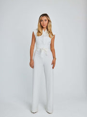 Nova™ Mouwloze Damesjumpsuit Met Wijde Pijpen